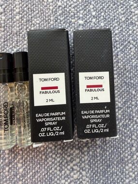 2 - Tom Ford Fabulous Sample Vials in Black with Red Accent